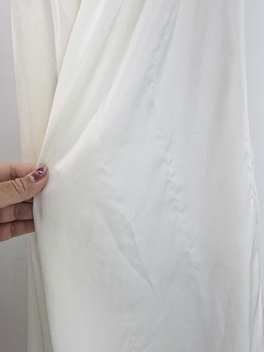 VTG 80s Lucie Ann Shiny Satin Long Ivory Peignoir Dress Nightgown Women S - Picture 5 of 8